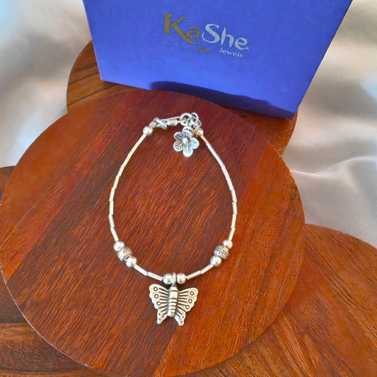 Exquisite Floral Loose Bracelet With Butterfly And Flower