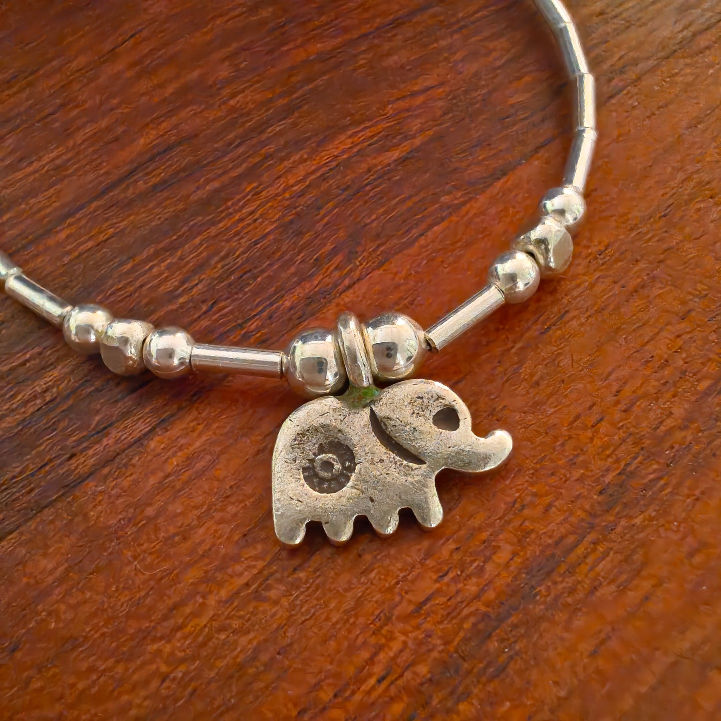 Exquisite Loose Bracelet With Elephant And Flower Charms
