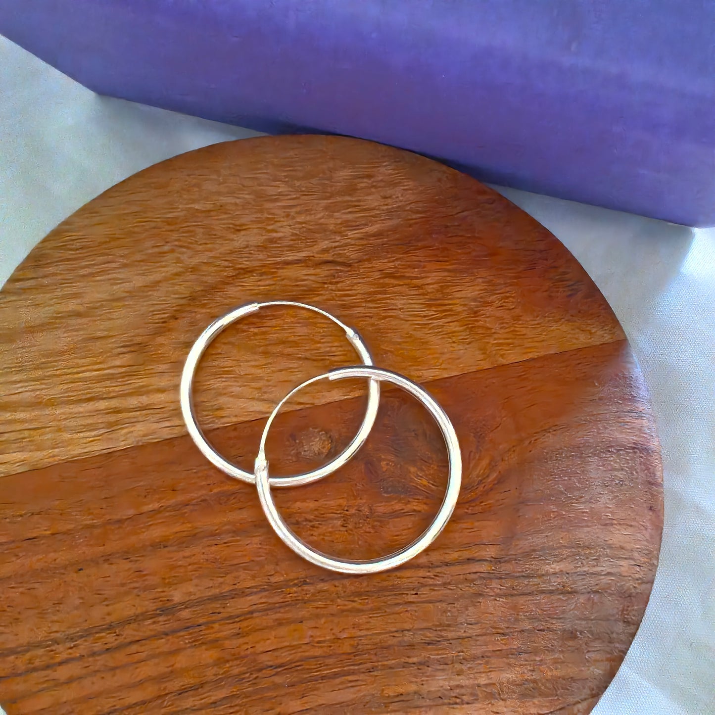 925 Silver Classic Evergreen Thick Baali Hoops Small Size