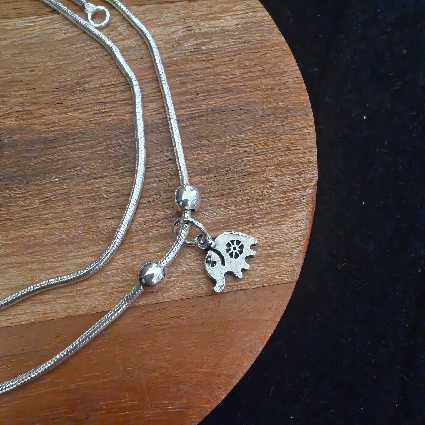925 Silver Women Anklet With Elephant( Pair)