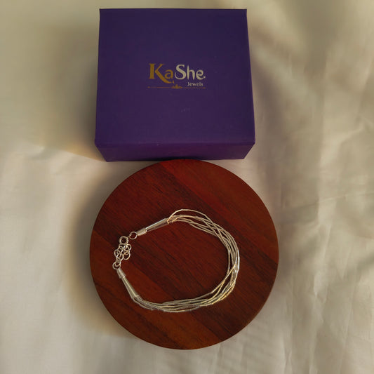 925 Silver Multi-Layer Chain Bracelet