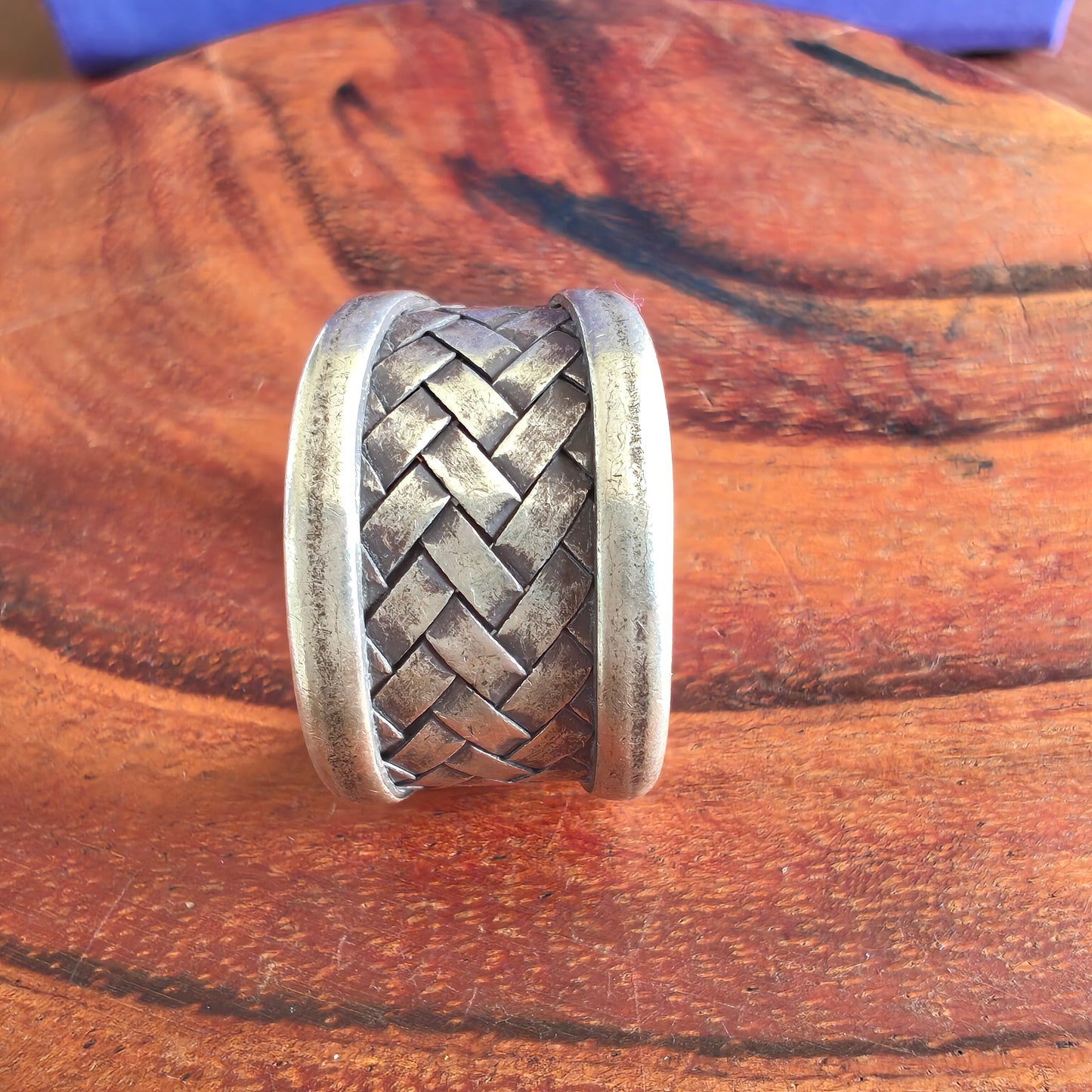 Boho Braided Sterling Silver Ring Small