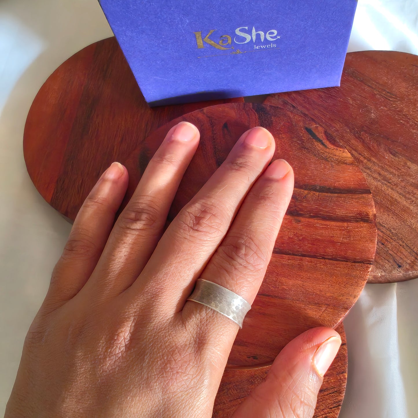 Boho Adjustable Sterling Silver Textured Ring