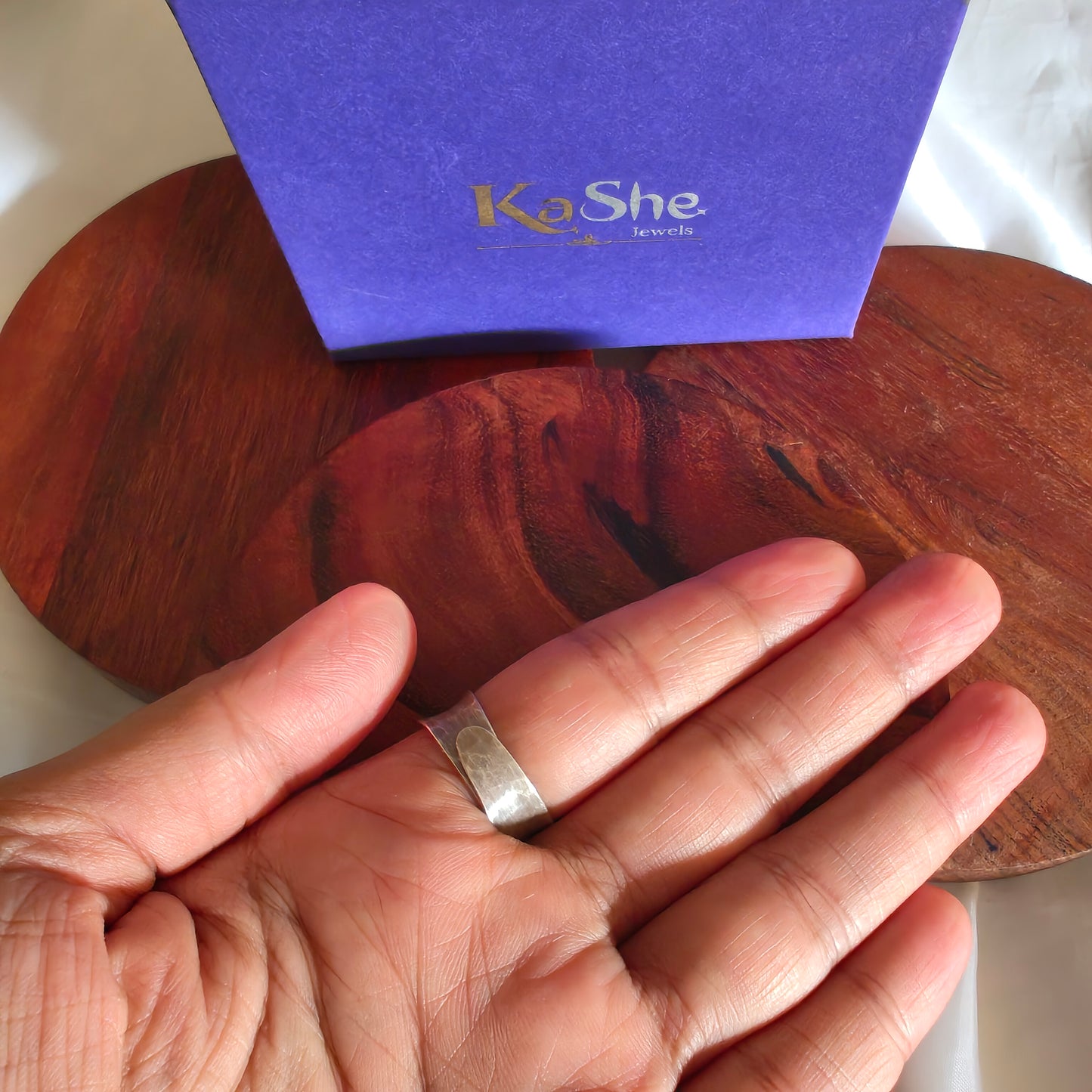 Boho Adjustable Sterling Silver Textured Ring