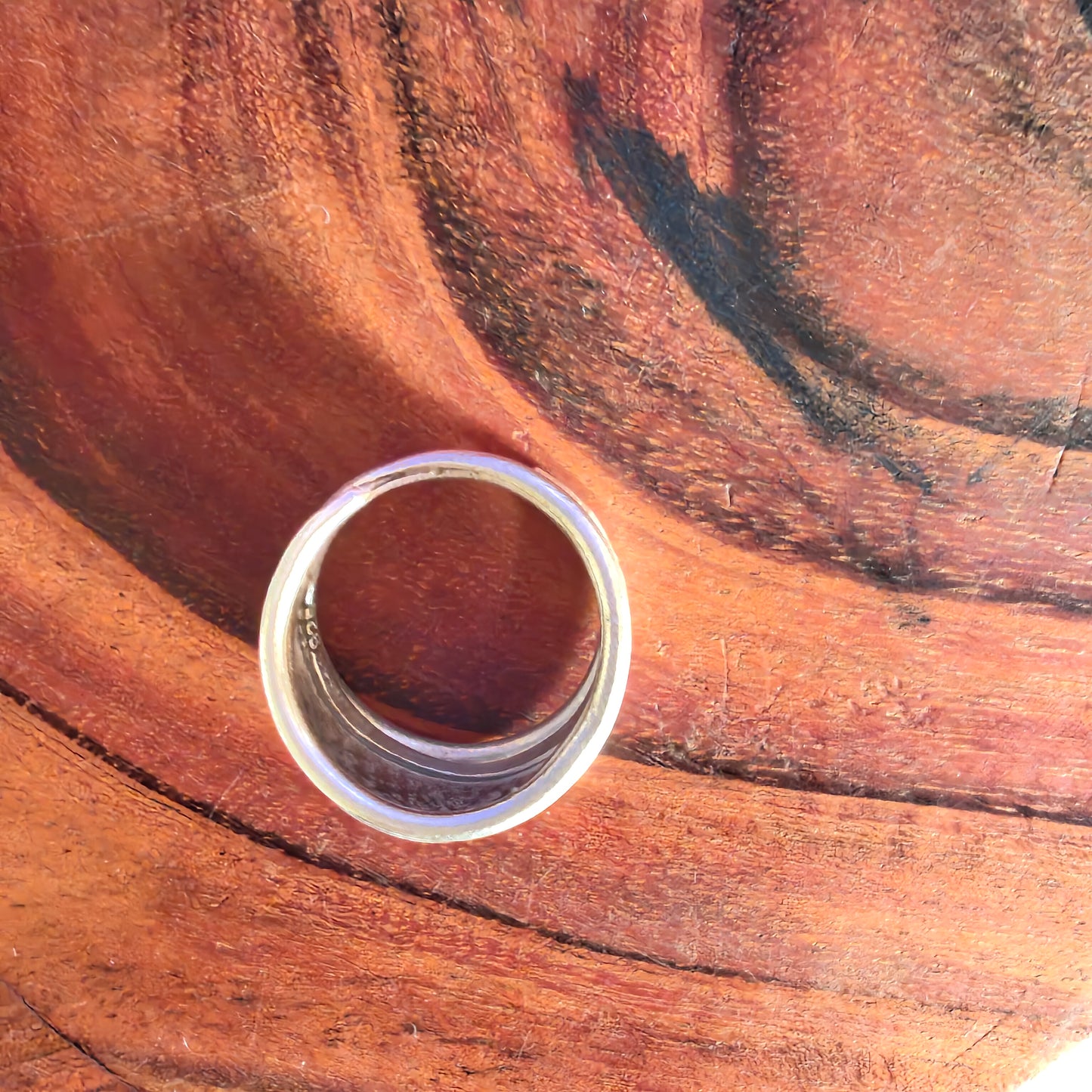 Boho Adjustable Sterling Silver Textured With Scale Ring
