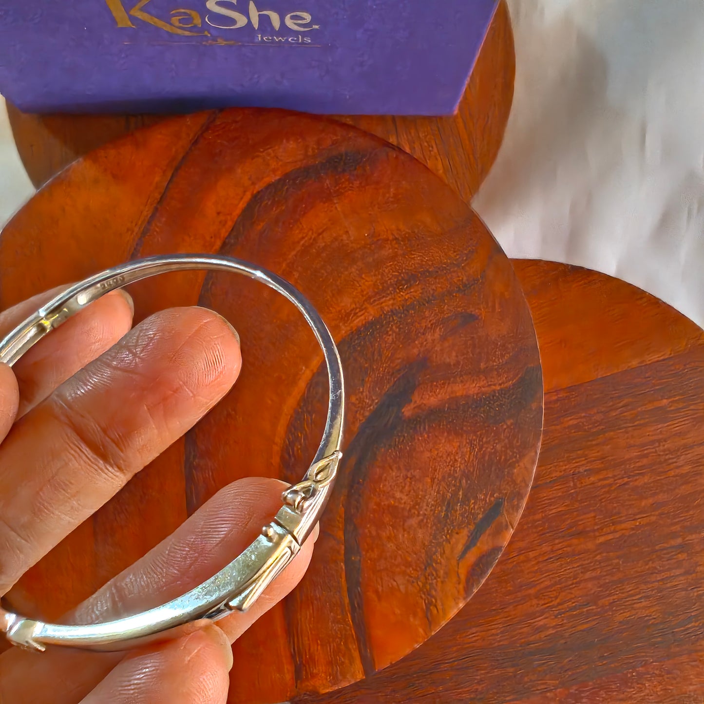 Silver Bracelets Openable Flexi Kada CZ Stones Heart Motif