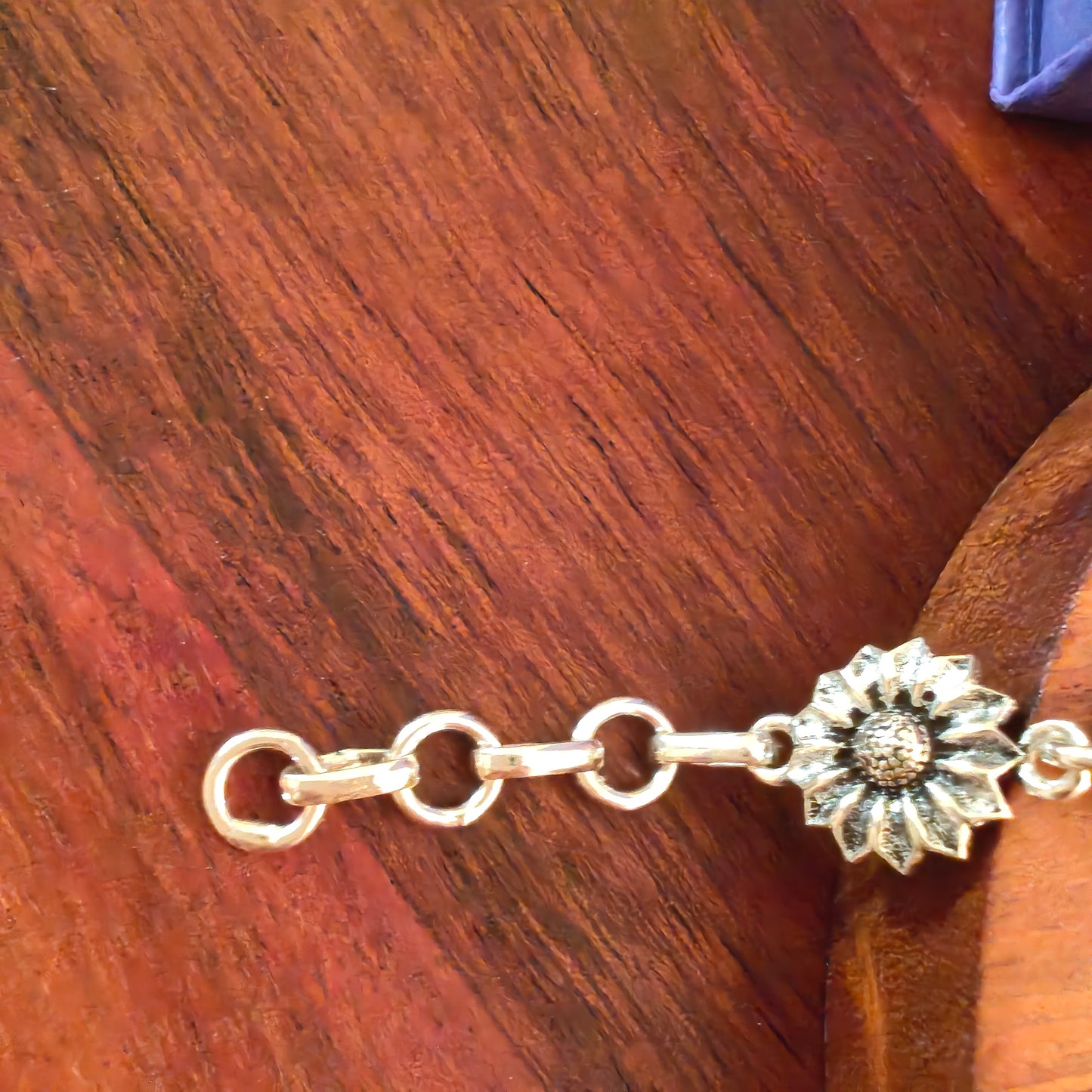 Exquisite 925 Silver Evergreen Sunflower Loose Bracelet