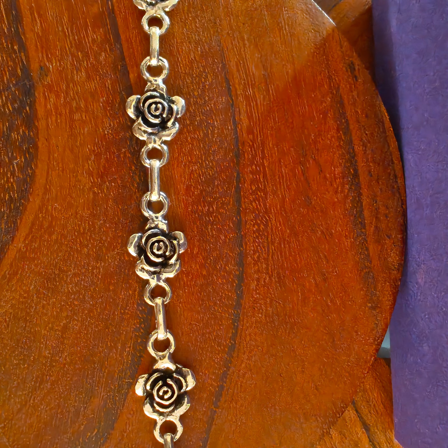 Exquisite 925 Silver Evergreen Rose Loose Bracelet