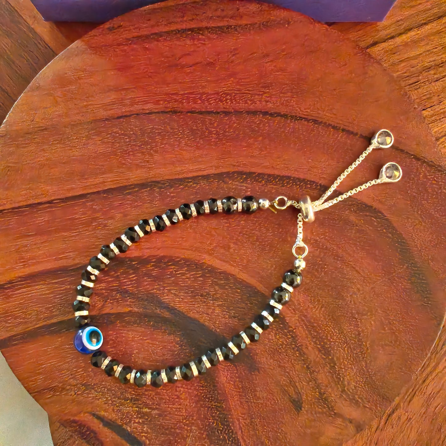 925 Evil Eye Nazariya Bracelet with Crystals Nazar Battu for Kids Children Adjustable