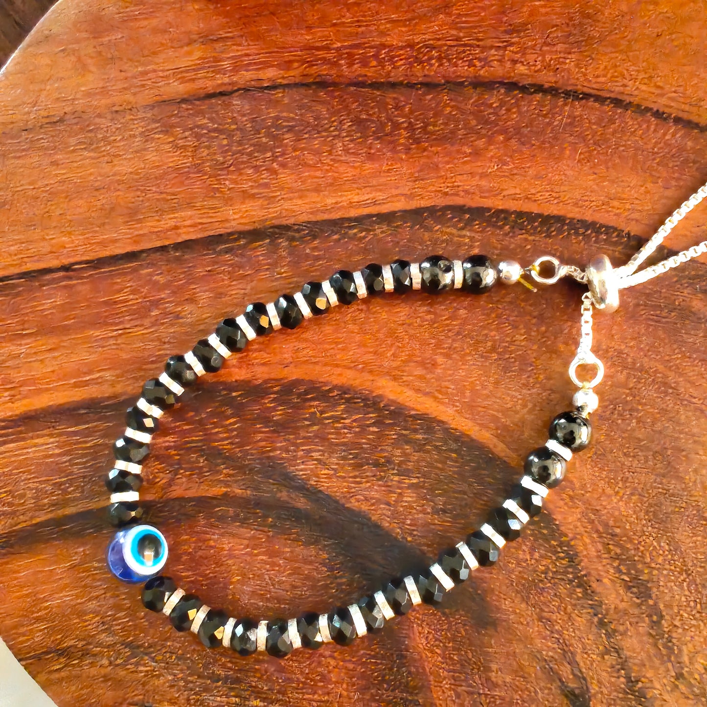 925 Evil Eye Nazariya Bracelet with Crystals Nazar Battu for Kids Children Adjustable