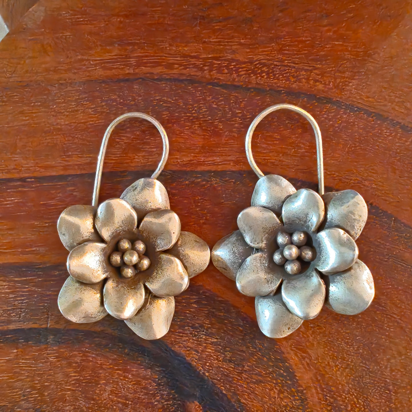 Statement 3D Flower Cherry Blossom Earring With Hooks