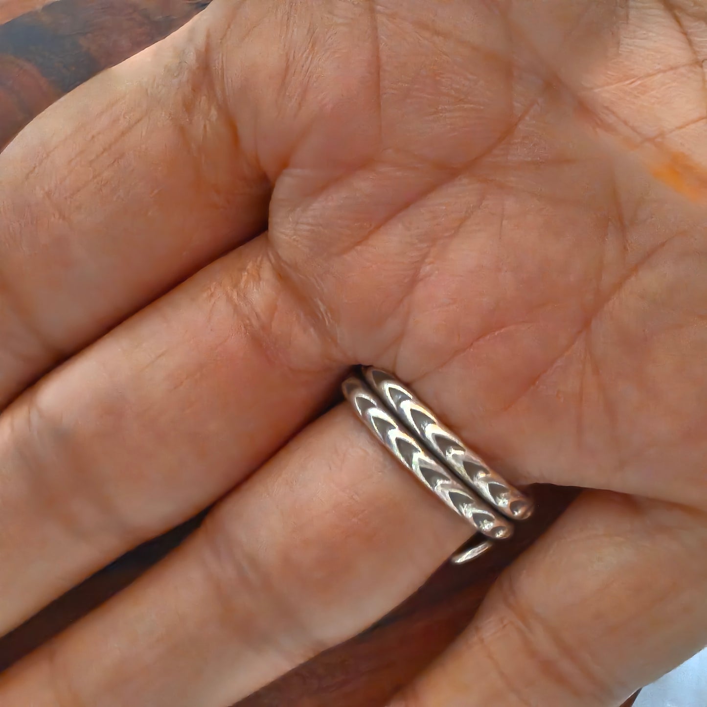 Boho Sterling Silver Adjustable Textured Spiral Ring
