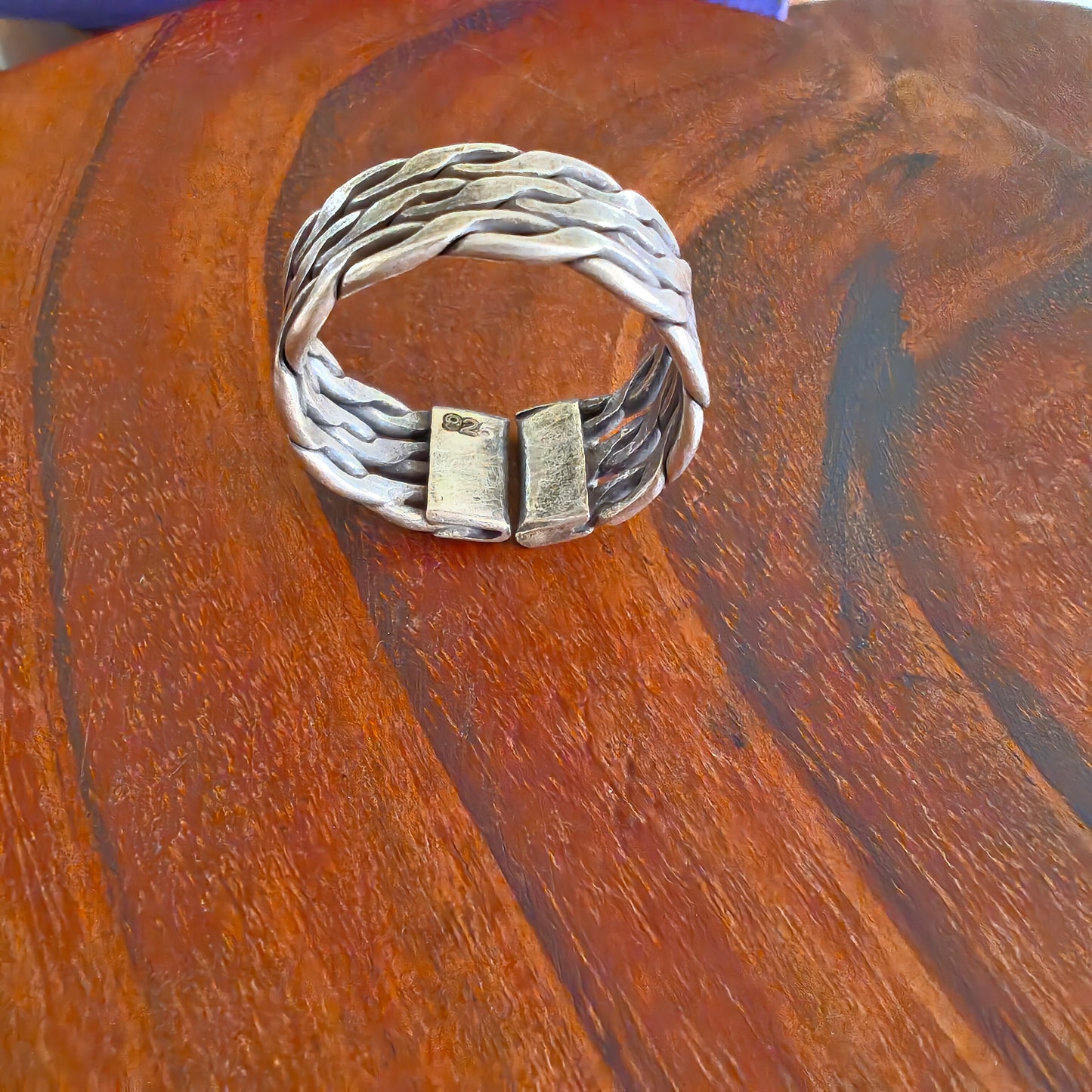 Wire Weaved Three Line Adjustable Unisex Band Ring