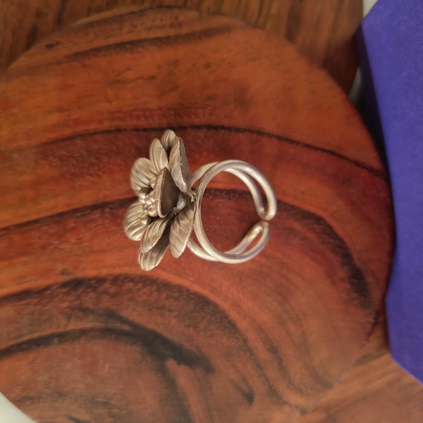 Statement Exclusive 3D Textured Petal  Floral Ring