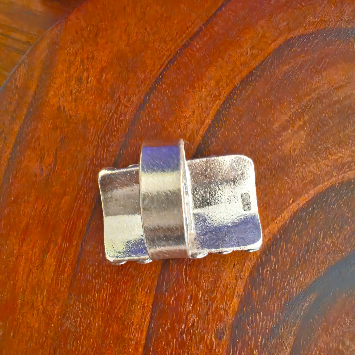 Spiral 925 Silver Excuisite Statement Adjustable Rectangular Ring Long