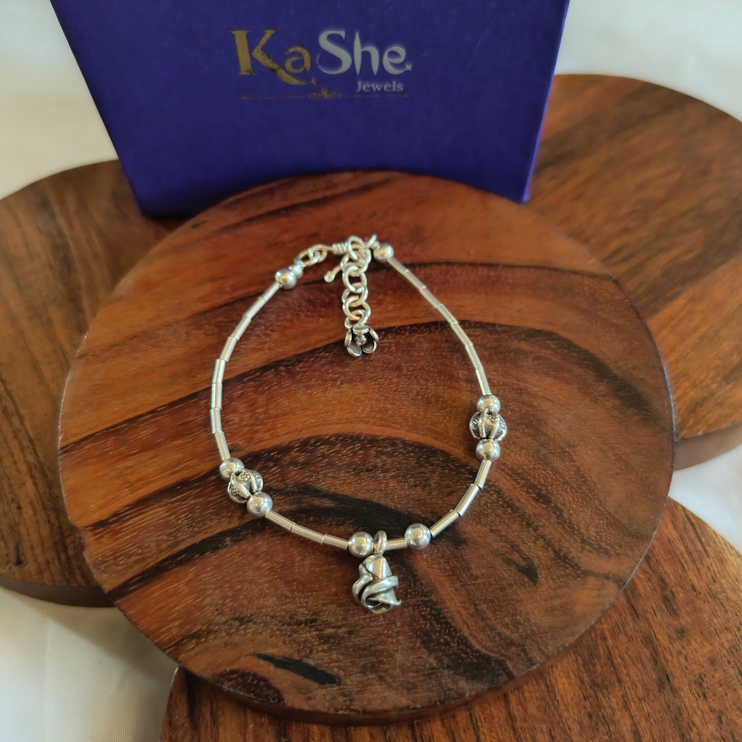 Exquisite 925 Silver Loose Bracelet With Rose And Flower  Charms