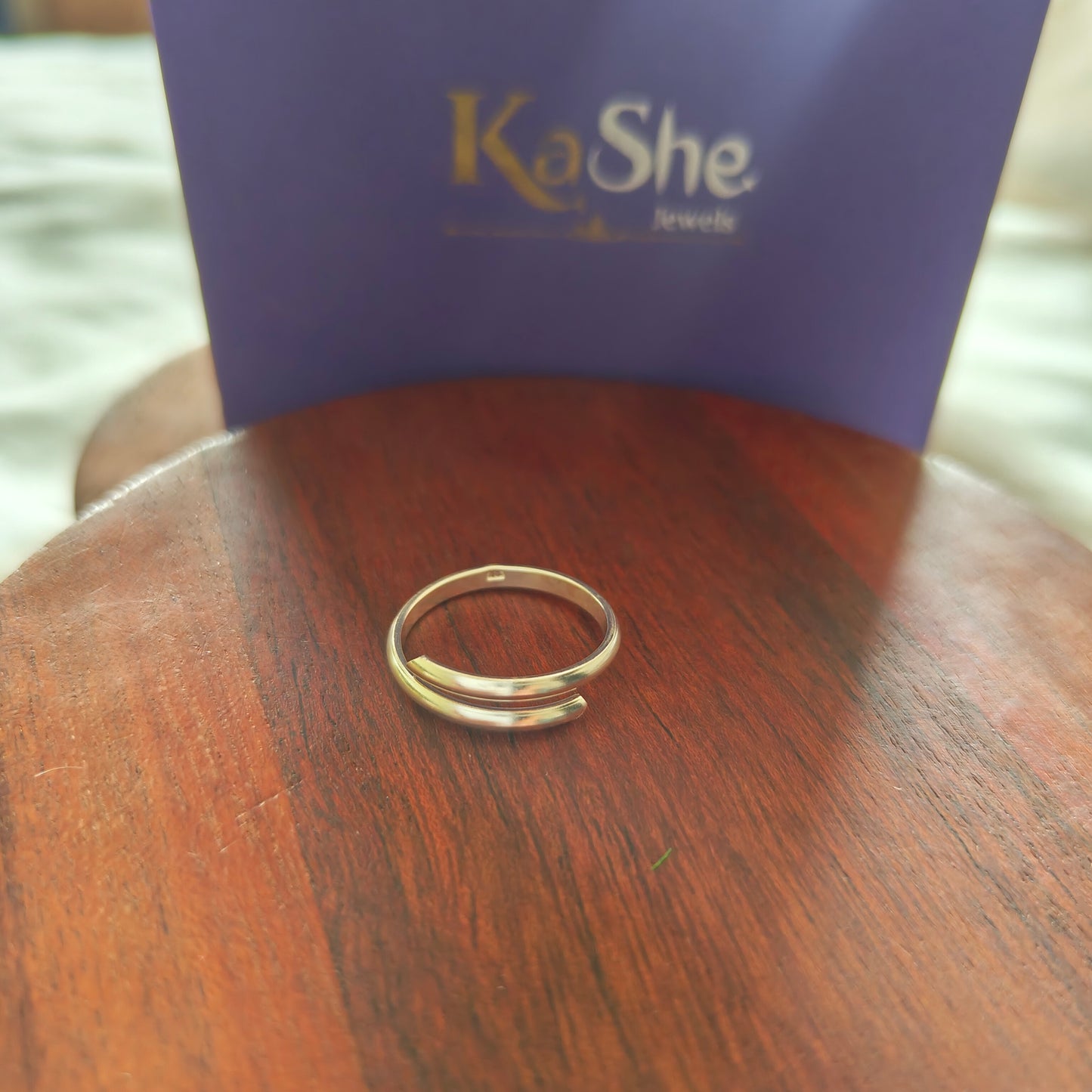 925 Silver Classic Plain Single Line Spiral Adjustable Unisex Ring (6)