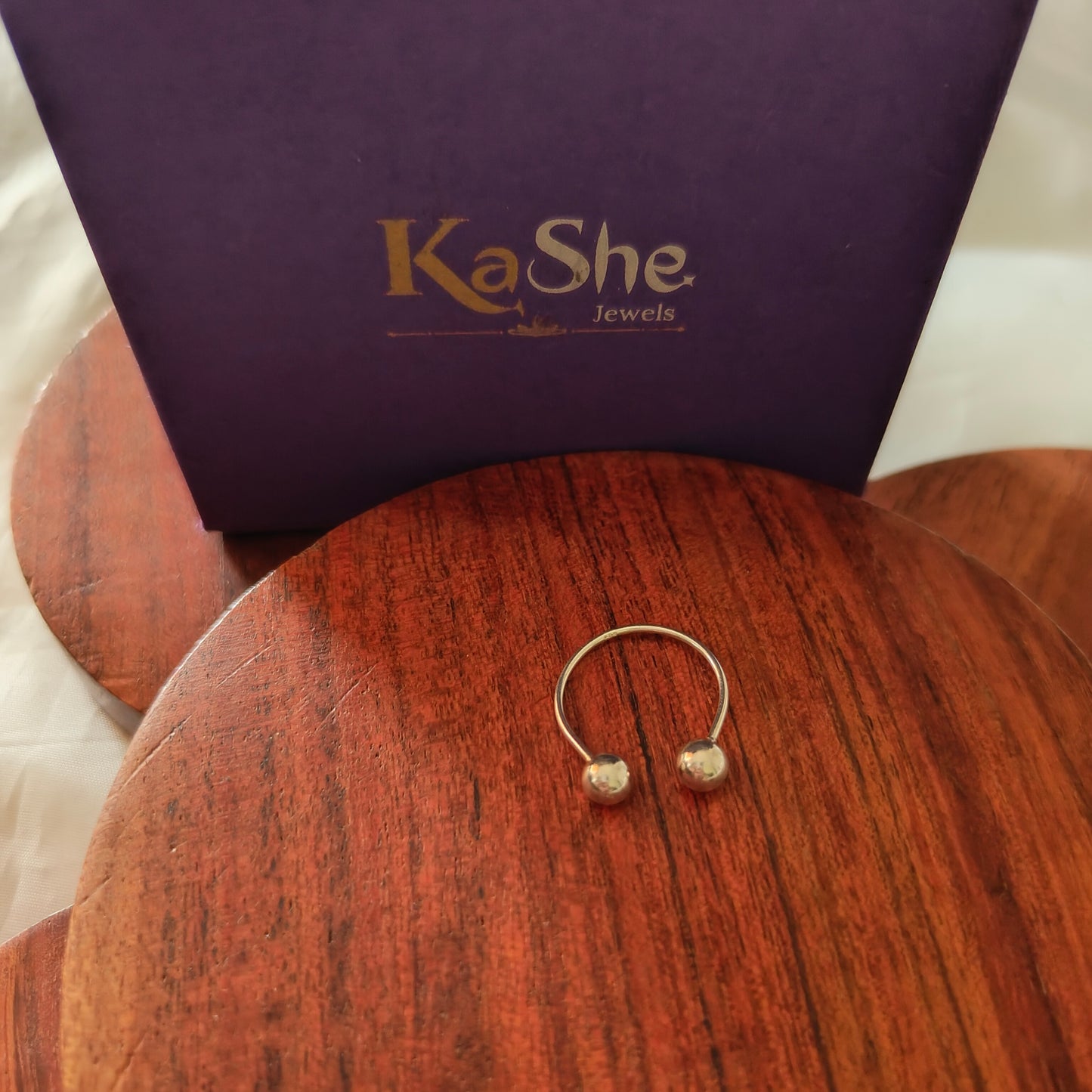 925 Silver Open Circular Barbell Adjustable Ring (5)