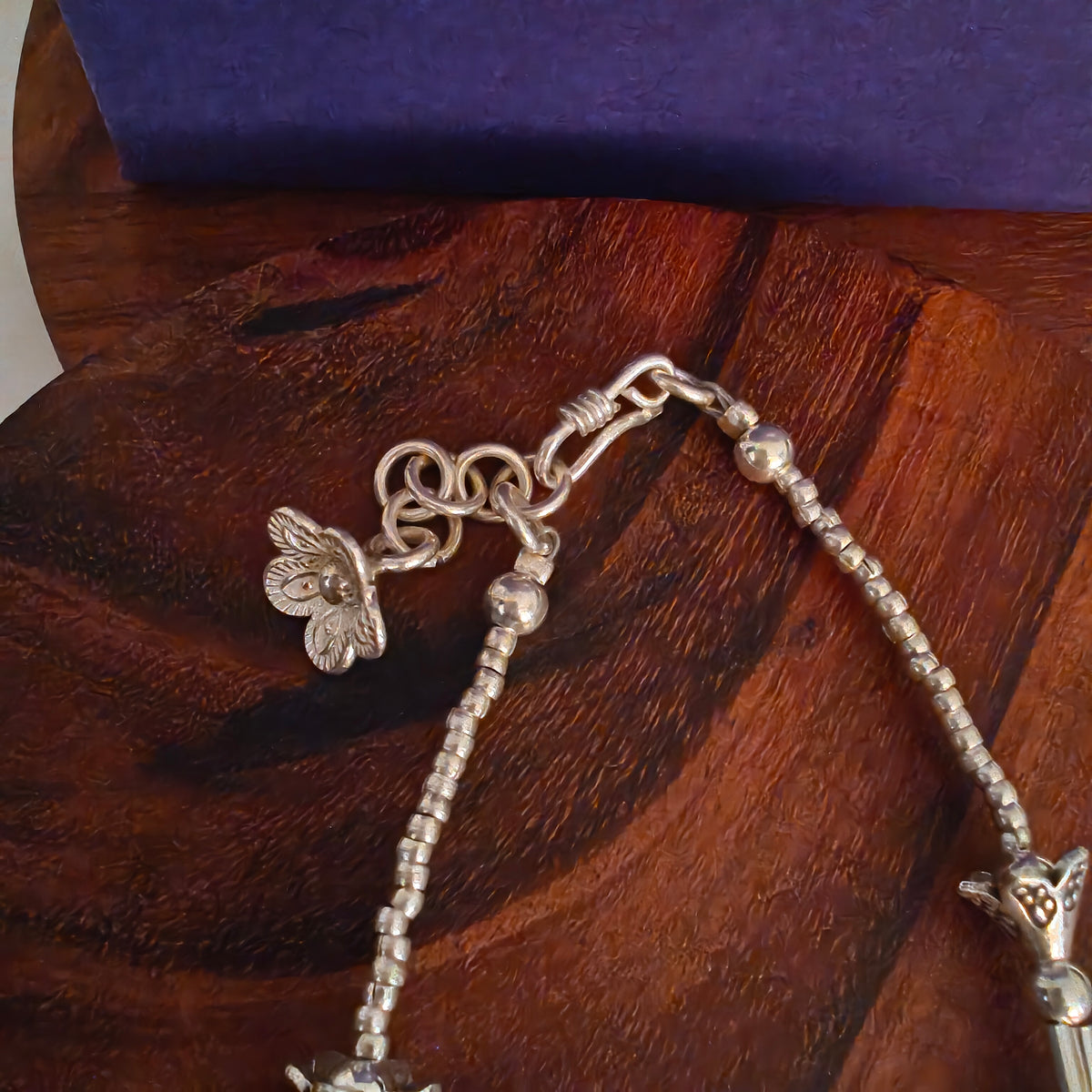 Exquisite Statement Loose Bracelet With Fish Flowers Ball Charms Two Layer