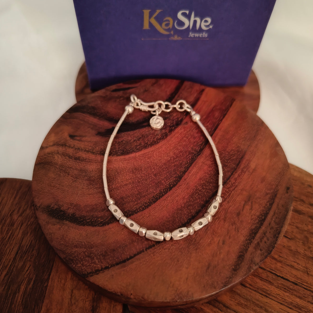 Exquisite 925 Silver Loose Bracelet With Balls Rose Charms Dangler