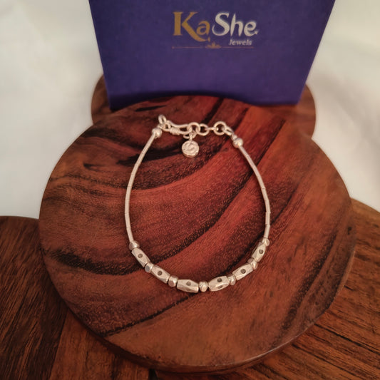 Exquisite 925 Silver Loose Bracelet With Balls Rose Charms Dangler