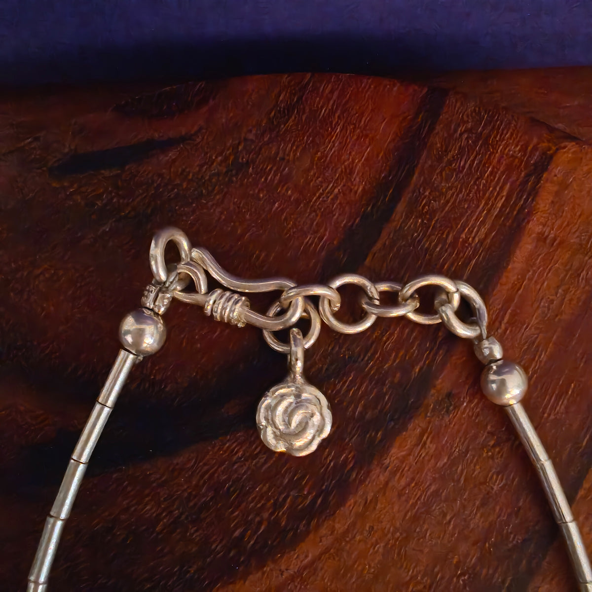 Exquisite 925 Silver Loose Bracelet With Balls Rose Charms Dangler