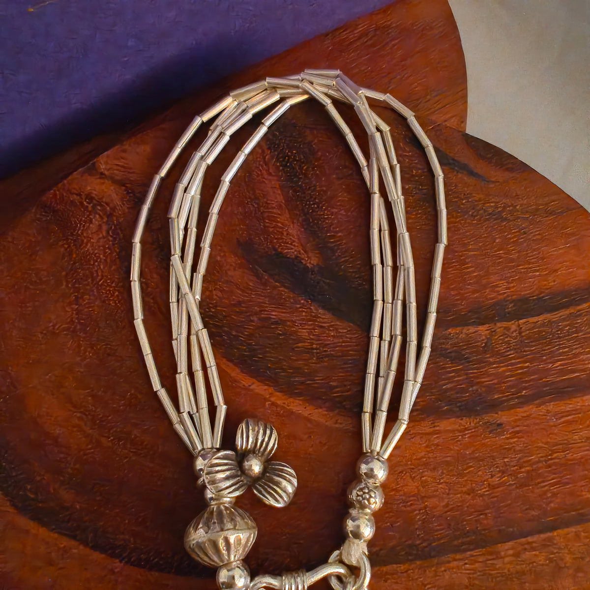 Exquisite Statement Loose Bracelet With Elephant, Leaf Flowers Bud Horse Charms (Five-layered)