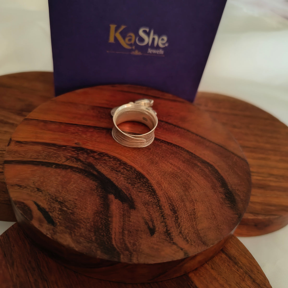Statement Boho Textured Ring With Charms Fish Elephant Lotus