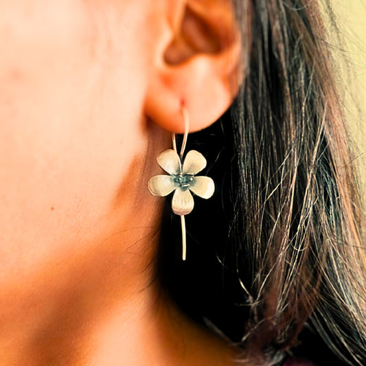 Dainty 92.5 Silver 3D Flower Hooks