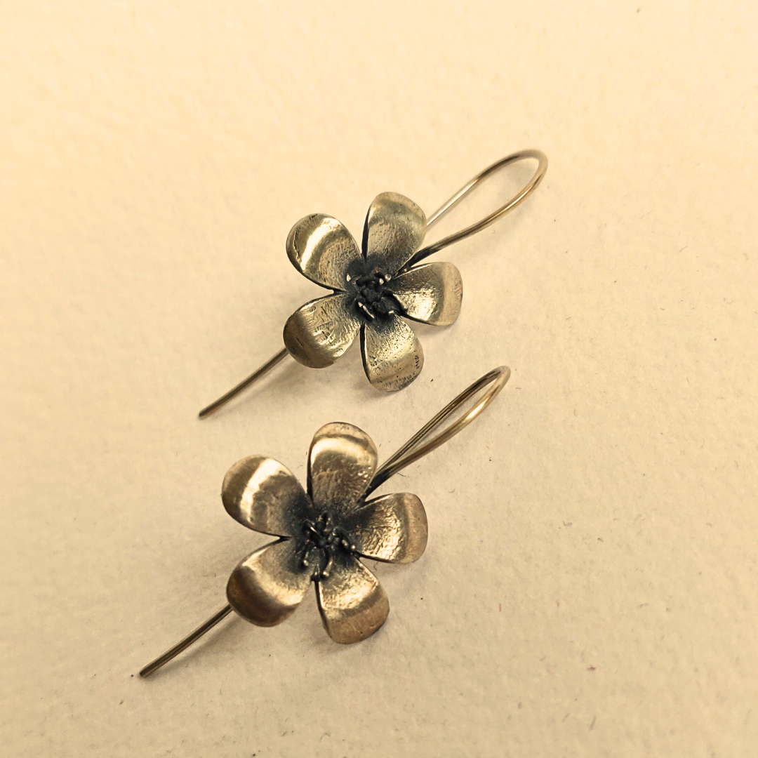 Dainty 92.5 Silver 3D Flower Hooks